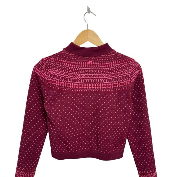 Fabletics women's cropped holly seamless long sleeve top merlot long size M - Picture 9 of 12